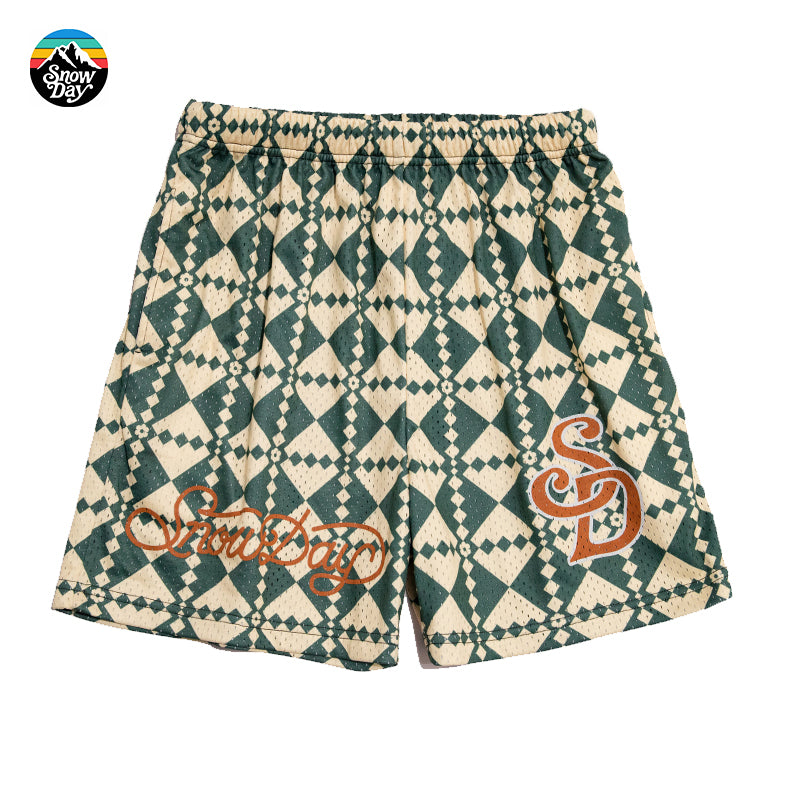 SNOWDAY PLAID MESH SHORT