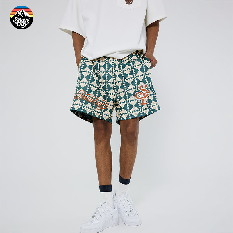 SNOWDAY PLAID MESH SHORT