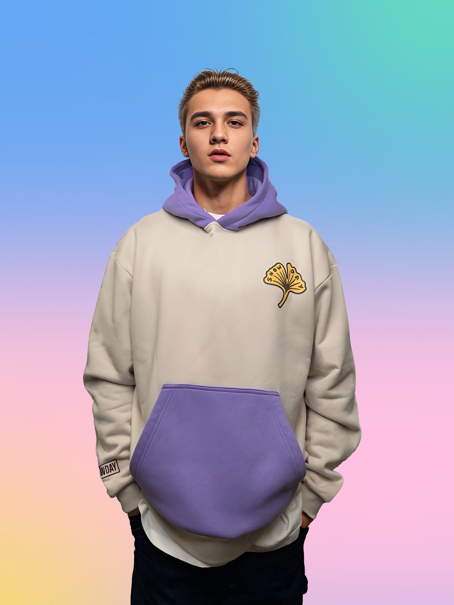 SNOWDAY TWO-TONE PULLOVER HOODIE