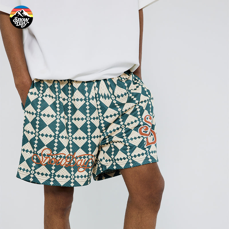 SNOWDAY PLAID MESH SHORT