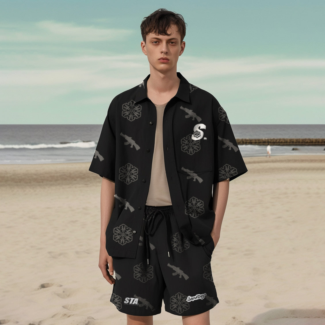 SNOWDAY X STA Full print Cuban Shirt