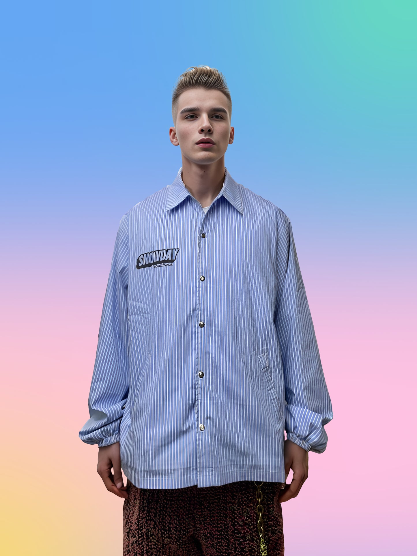 SNOWDAY STRIPED COACH JACKET