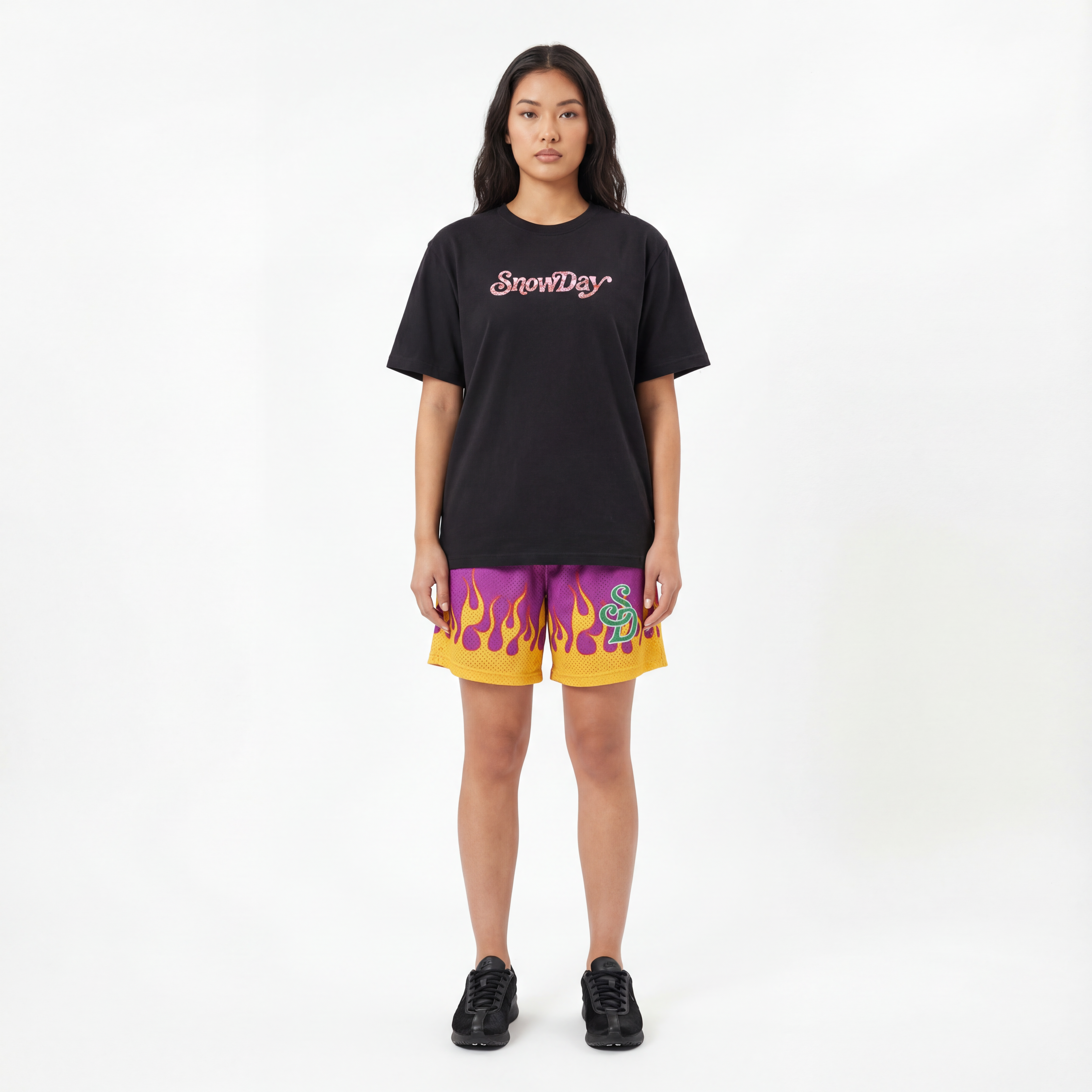 SnowDay 2025 Snake Year Edition Tee - Black Boxy Fit Cotton Shirt - Unisex Urban Fashion